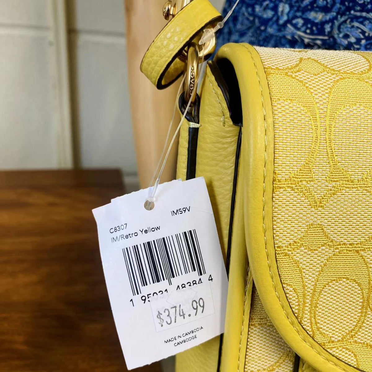 Coach C8307 Lonnie Crossbody In Signature Jacquard In Gold/Retro Yellow Coach C8307 Lonnie Crossbody In Signature Jacquard In Gold/Retro Yellow